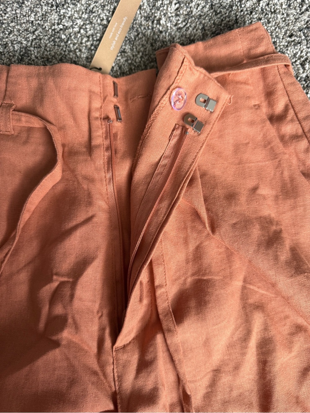 Remington High Waist Women’s Shorts - Rust Orange - Picture 2 of 8